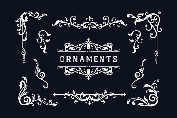 Set of Vintage border element