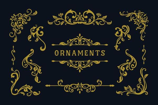 Set of Vintage border element