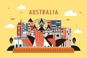ilustración vectorial de la ciudad en australia, concepto de diseño plano vector