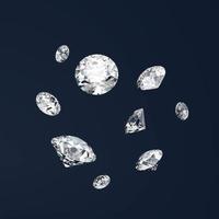 Round diamonds isolated on Deep Blue background 3d rendering