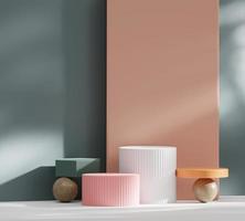 Abstract Minimal Modern Podium Platform For Product Display Showcase 3D Rendering photo