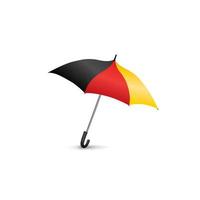 German flag colored umbrella. Season fashion accessory. Travel Germany sign vector