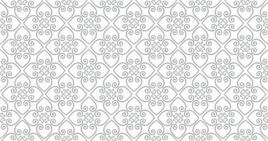 Abstract seamless pattern. Arabic line ornament with geometric shapes. Linear floral ornamental texture. Artistic backdrop in arab orient textile style. vector