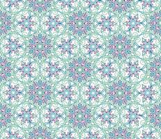 Abstract fractal eamless pattern. Arabic line ornament with star floral mandala shapes. vector