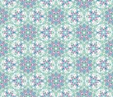 Abstract fractal eamless pattern. Arabic line ornament with star floral mandala shapes. vector