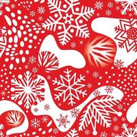 Snow seamless pattern. Abstract winter backdrop with dots and snowflakes.  Seasonal drawn texture. Chaotic flowing dots. Artistic stylish tiled  background from Christmas collection. vector