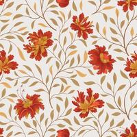 Floral pattern. Flower seamless background. Flourish ornamental fall garden texture. Orient ornament with fantastic flowers and leaves. Wonderland motives of the painting vector