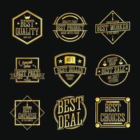 colección de insignias de oro de marketing empresarial vector