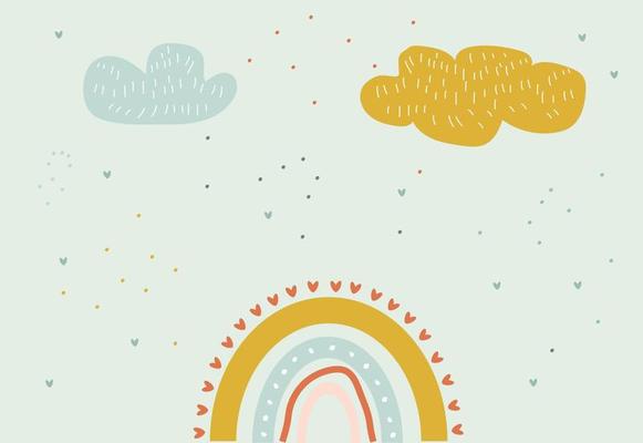 Nordic Rainbow Bohemian Pastel Abstract Background Vector Illustration