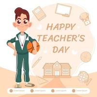 Greeting of Happy Teachers Day vector