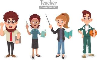 Teacher Character Illustration Set vector