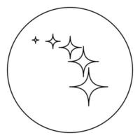 Stars on track five items icon black color in round circle vector