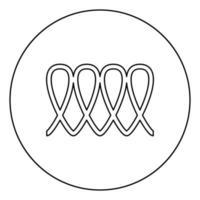 Induction cooking spiral electrical heat symbol type cooking surfaces sign utensil destination panel icon in circle round outline black color vector illustration flat style image