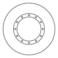 Rubber gasket with holes Grommet seal Leakage o-ring Reten icon in circle round black color vector illustration solid outline style image
