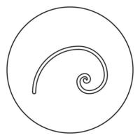 espiral sección dorada proporción áurea proporción fibonacci espiral icono en círculo contorno redondo color negro vector ilustración estilo plano imagen