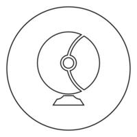 casco de astronauta para el icono de concepto de equipo de cosmonauta espacial en contorno redondo de círculo color negro ilustración vectorial imagen de estilo plano vector