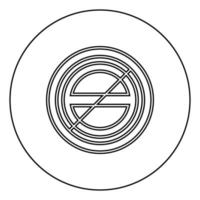 Halogen symbol type cooking surfaces sign utensil destination panel icon in circle round outline black color vector illustration flat style image