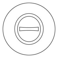 Theta capital greek symbol uppercase letter font icon in circle round outline black color vector illustration flat style image