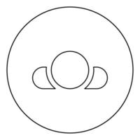 Man lying on back View head shoulders icon in circle round outline black color vector illustration flat style image