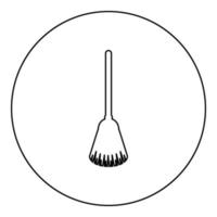 Broom Besom made from twigs Tool for cleaning Sweep concept Panicle Halloween accessory icon in circle round black color vector illustration solid outline style image
