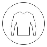 Rushguard Rashguard icon in circle round black color vector illustration image outline contour line thin style