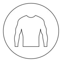 Rushguard Rashguard icon in circle round black color vector illustration image outline contour line thin style