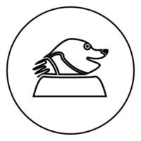 Mole icon for garden craftin circle outline vector