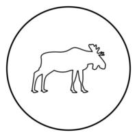 Moose elt icon black color in circle round vector