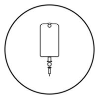 Dropper package bottle installator icon black color in circle round vector