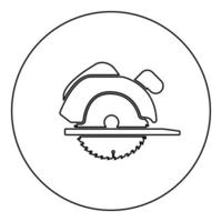 Manual circular saw icon black color in round circle vector