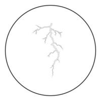 Thunderstorm crack icon black color in round circle vector