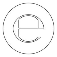 Estimated sign E mark symbol e icon black color in round circle vector