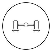 Fix car wheels Computer wheel balancer icon black color illustration in circle round vector
