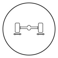 arreglar las ruedas del coche icono del equilibrador de ruedas de la computadora ilustración en color negro en círculo vector