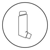 Manual inhaler icon black color in circle round vector