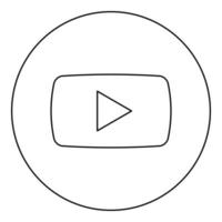 icono de botón de reproducción color negro en círculo redondo vector