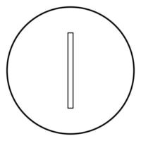 Isa rune Ice freeze symbol icon outline black color vector in circle round illustration flat style image