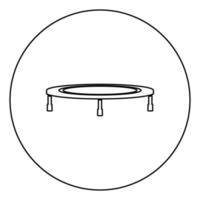 Trampoline jumping for bounce icon in circle round outline black color vector illustration flat style image