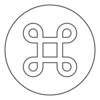 Sharp symbol Hashtag Label Tag icon in circle round outline black color vector illustration flat style image