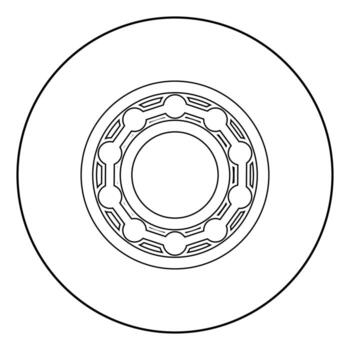 Bearing with ball in side view icon in circle round outline black color vector illustration flat style image