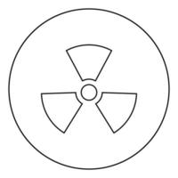 Radioactivity Symbol Nuclear sign icon in circle round outline black color vector illustration flat style image