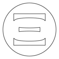 Ksi greek symbol capital letter uppercase font icon in circle round outline black color vector illustration flat style image
