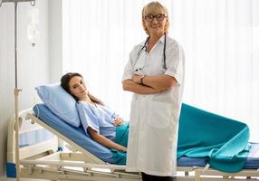 Doctor and patient in hospital photo