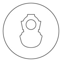 Diver helmet Underwater scuba vintage concept Water leisure old style icon in circle round outline black color vector illustration flat style image