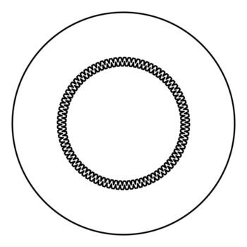 Decoration circle Decorative line Art frame icon in circle round outline black color vector illustration flat style image