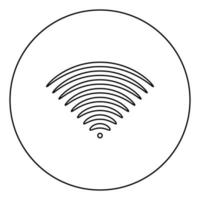 Radio wave Sound signal One dirrection Transmitter icon in circle round outline black color vector illustration flat style image