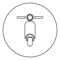 Scooter Motorcycle Motobike Delivery concept Moped Shipping icon in circle round outline black color vector illustration flat style image