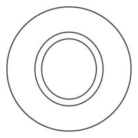 omicron símbolo griego letra mayúscula mayúscula icono de fuente en círculo contorno redondo color negro ilustración vectorial imagen de estilo plano vector