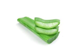 Aloe vera with slice isolated on white background, herb and medical photo