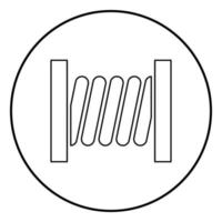 Coil with wire icon black color in circle round vector